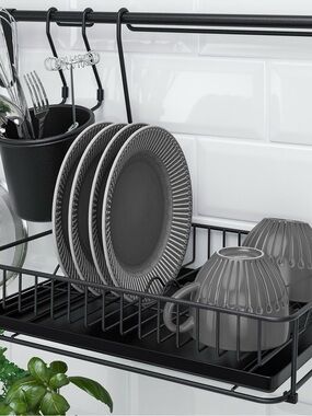 IKEA Black Metal Over-Sink Dish Rack